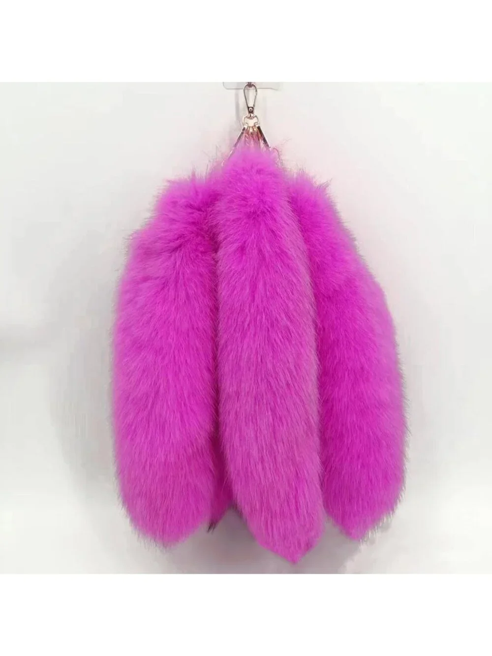 Women's Rose Pendant Cosplay Costume Halloween Furry Tails Keychain Handbag